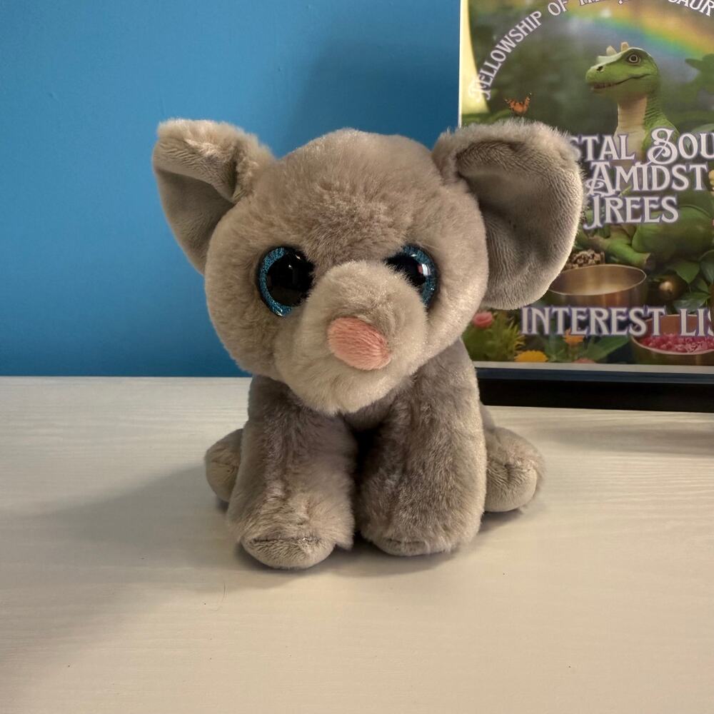 Ty Beanie Boo Whopper Elephant 6” Plush – Gray Blue Eyes – EUC Collectible